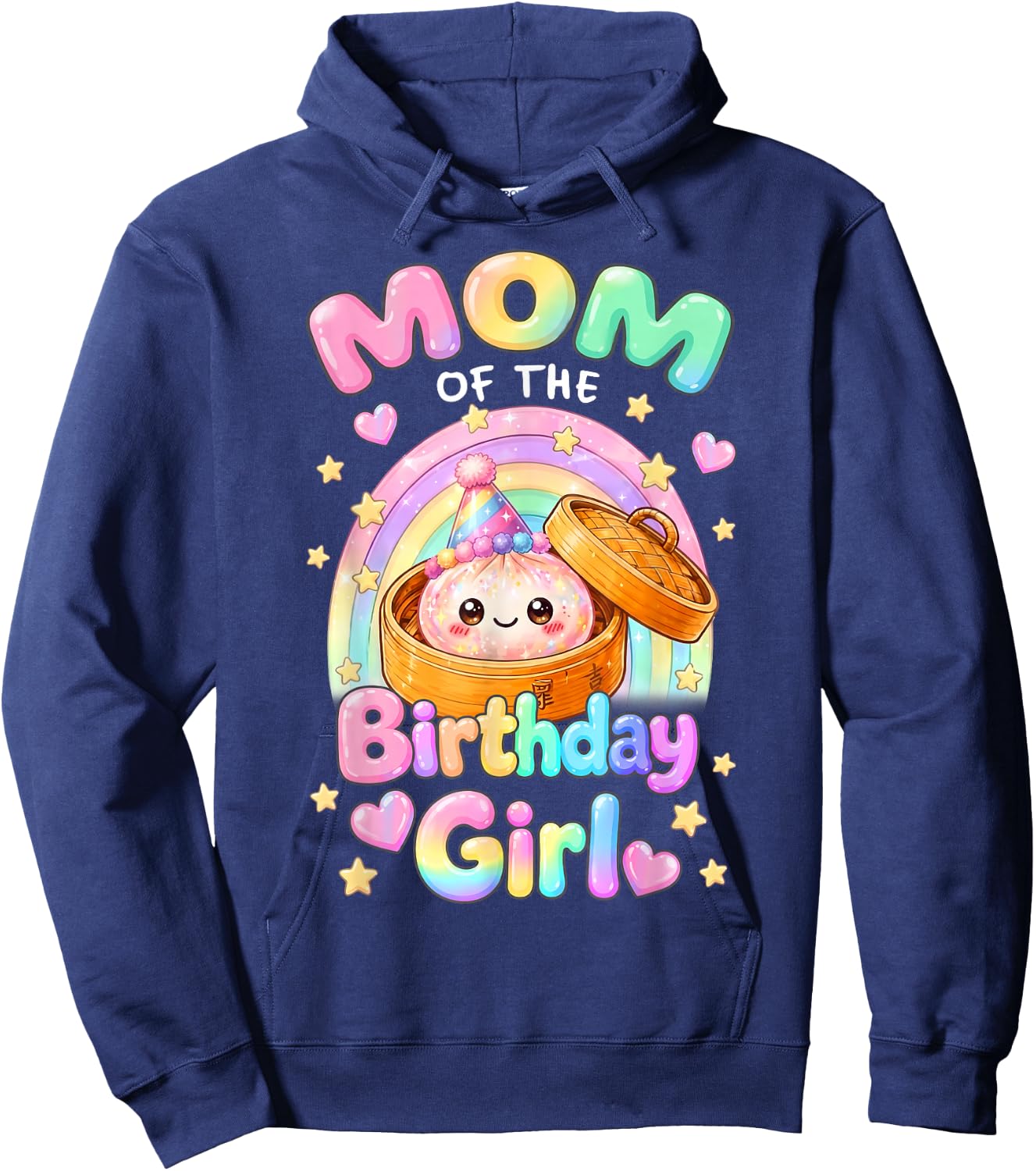 Mom of The Birthday Girl Kawaii Dumpling Squishy Matching Hoodie - Hoodie | Navy