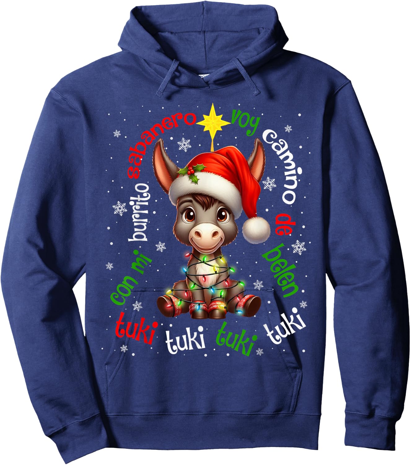 Tuki Tuki Donkey Mi Burrito Sabanero Mexican Mexico Xmas Hoodie - Hoodie | Navy