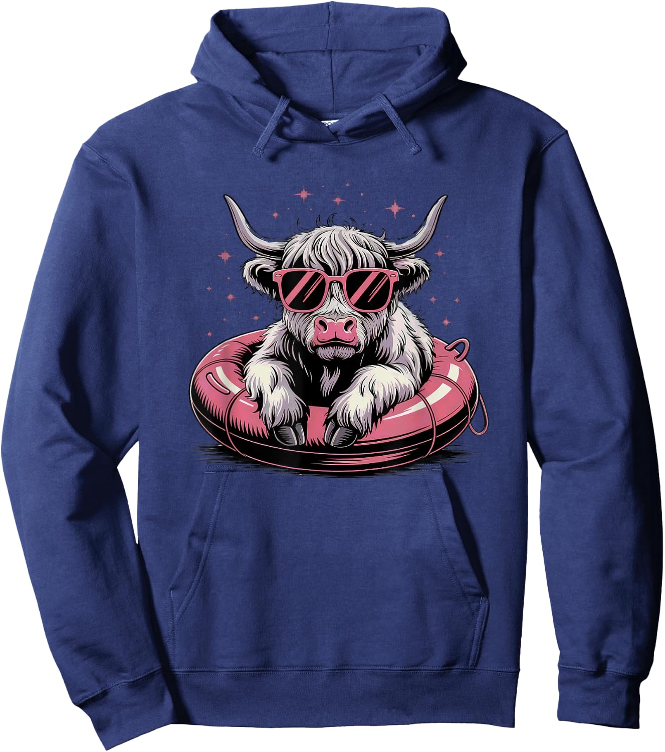 Highland Cow Sunglasses Summer Beach Relax Hoodie - Hoodie | Navy