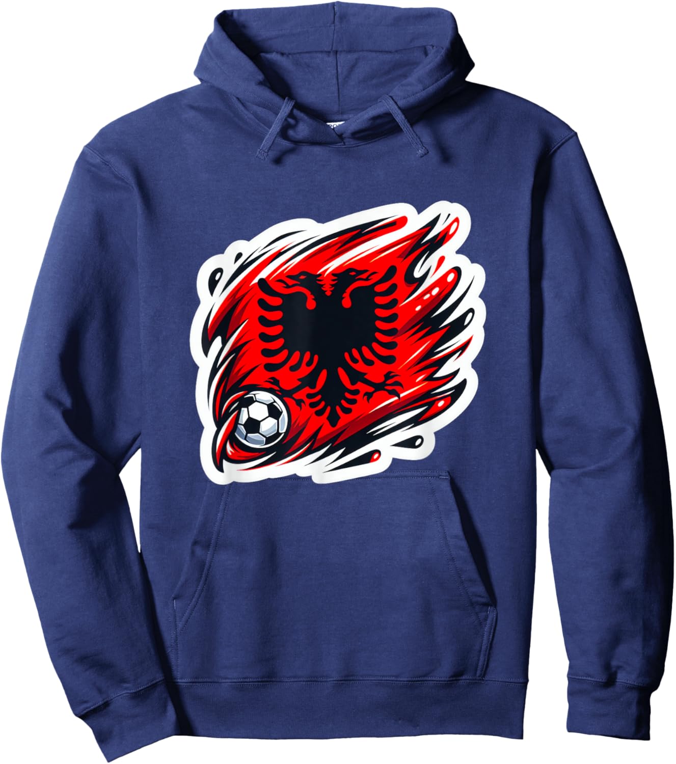Leistungsstarke patriotische albanische Flagge Albanien Fan Hoodie - Hoodie | Navy