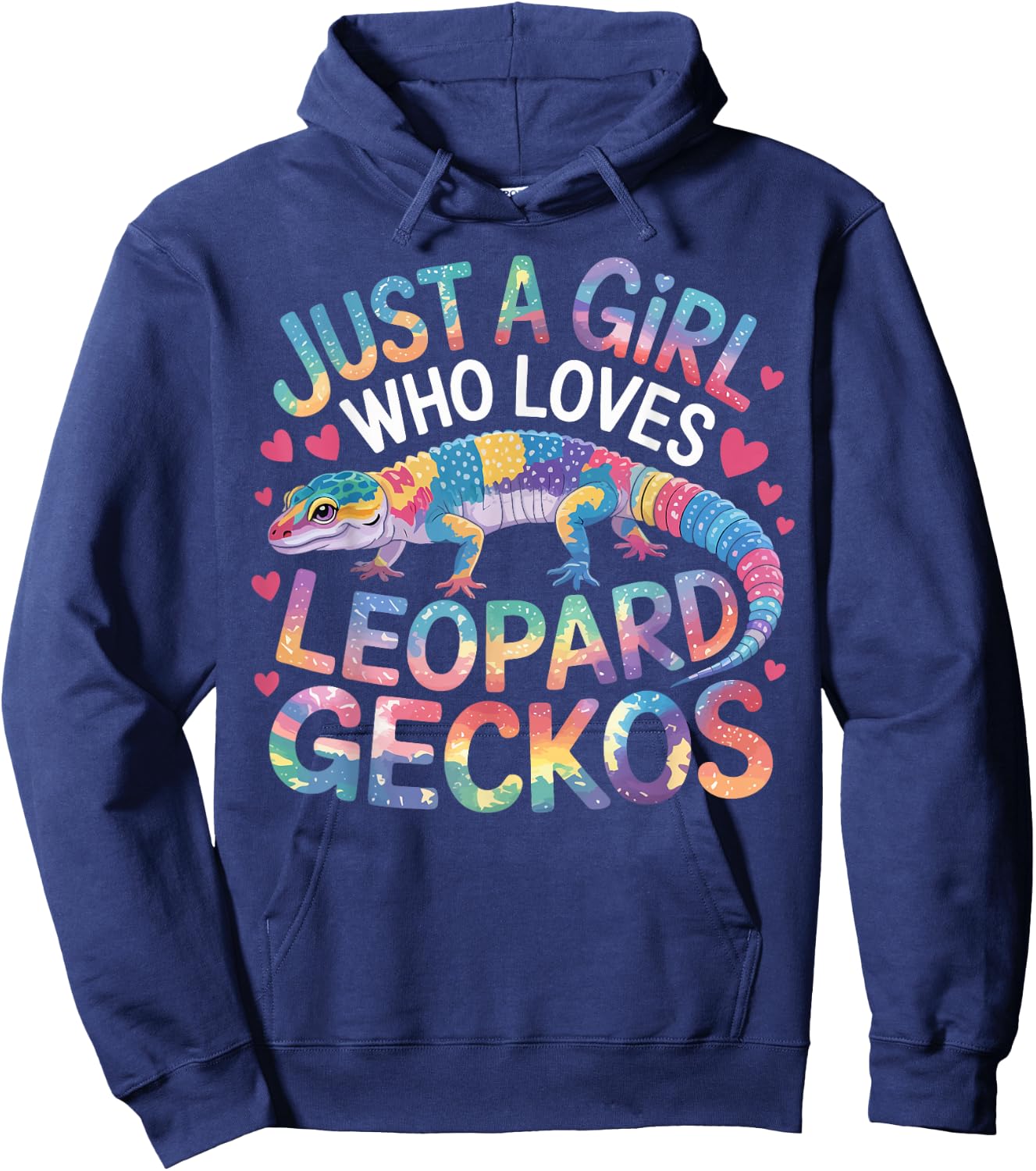 Just a Girl Who Loves Leopard Geckos Colorful Reptile Gifts Hoodie - Hoodie | Navy
