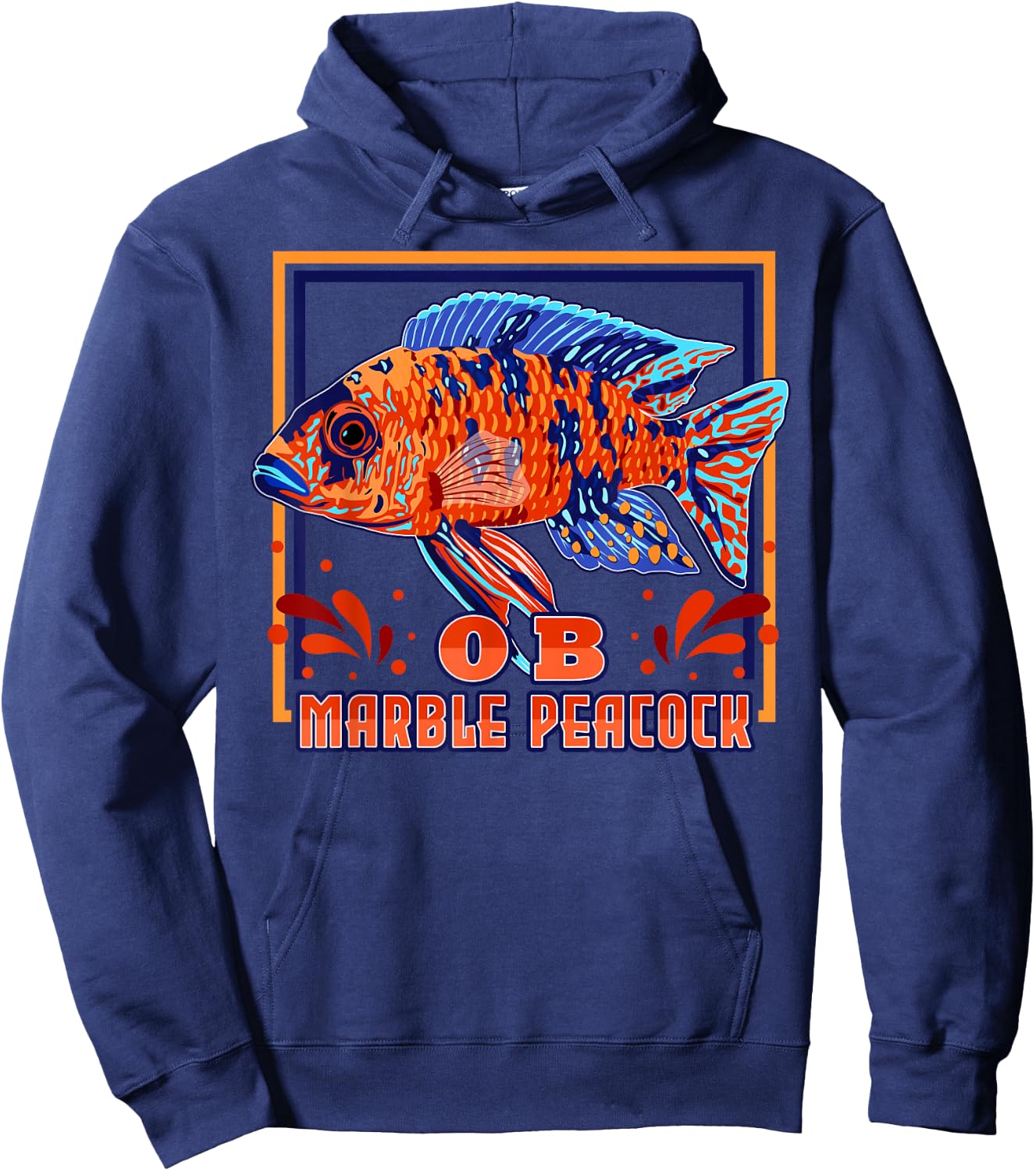 OB Peacock Cichlid Malawi Cichlid Aquarium Fish Hoodie - Hoodie | Navy