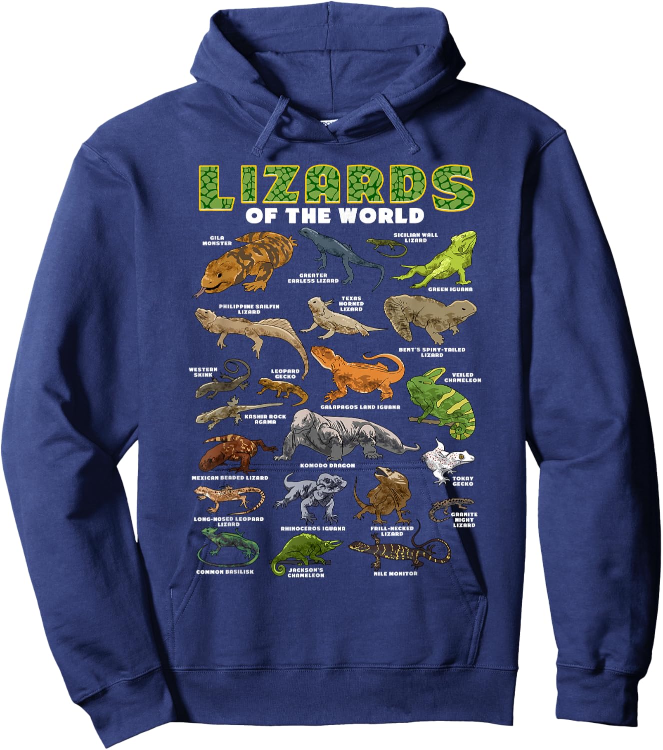 Lizard Shirt Lizards Animal of the World Reptile Herpetology Hoodie - Hoodie | Navy