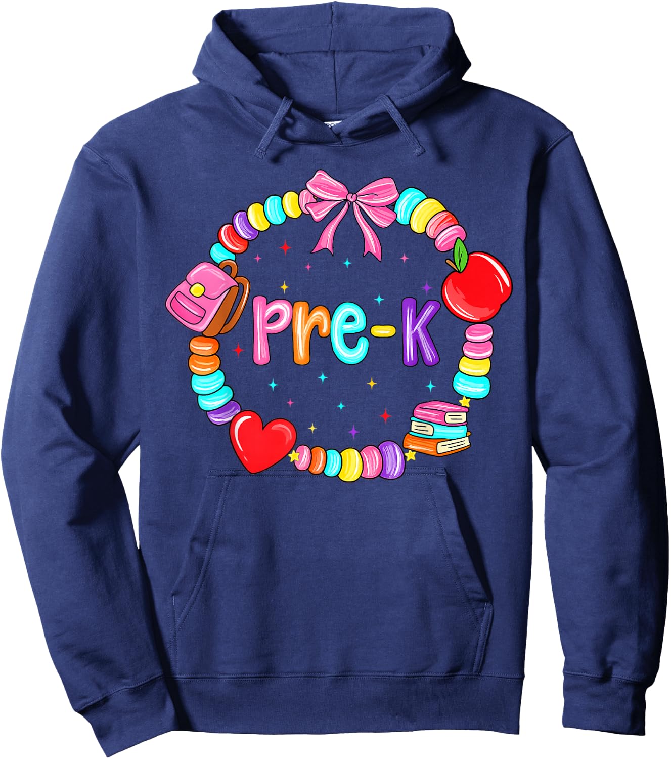 Pre K for Girls Preschool Teacher Back to School Kids Hoodie - Hoodie | Navy