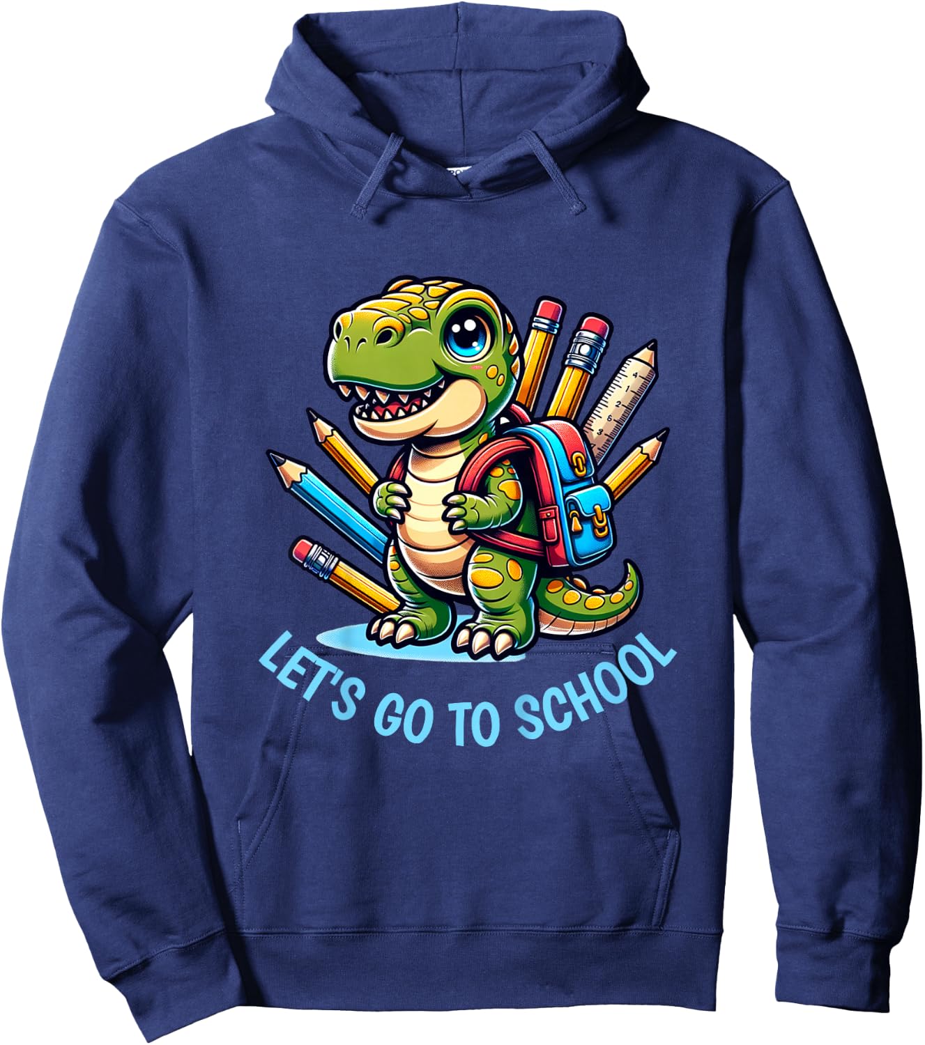 Kids School - Off to School Dinosaur Hoodie - Hoodie | Navy