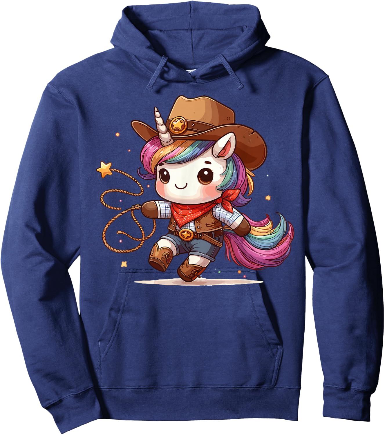 Western Rodeo Cowboy Hat Unicorn Texas Animals Hoodie - Hoodie | Navy