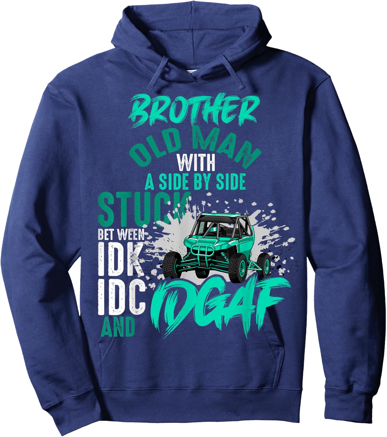 Funny UTV Brother Old Man With Side By Side Adventure Trip Hoodie - Hoodie | Navy