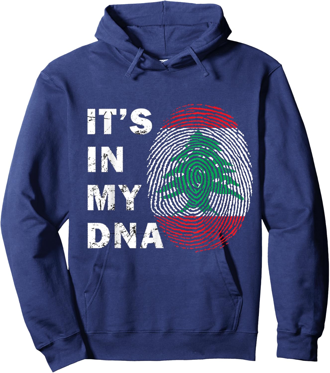 Lebanon in My DNA Proud Lebanon Flag Lebanese Men Women Kids Hoodie - Hoodie | Navy