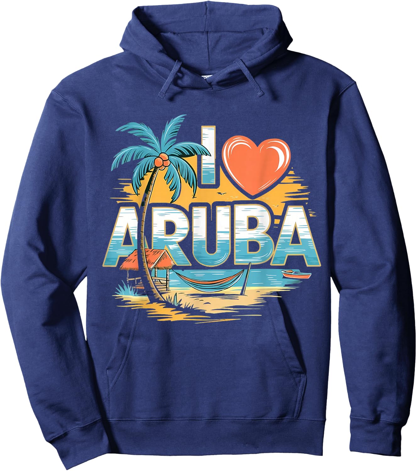 I Love Aruba Souvenir Hoodie - Hoodie | Navy