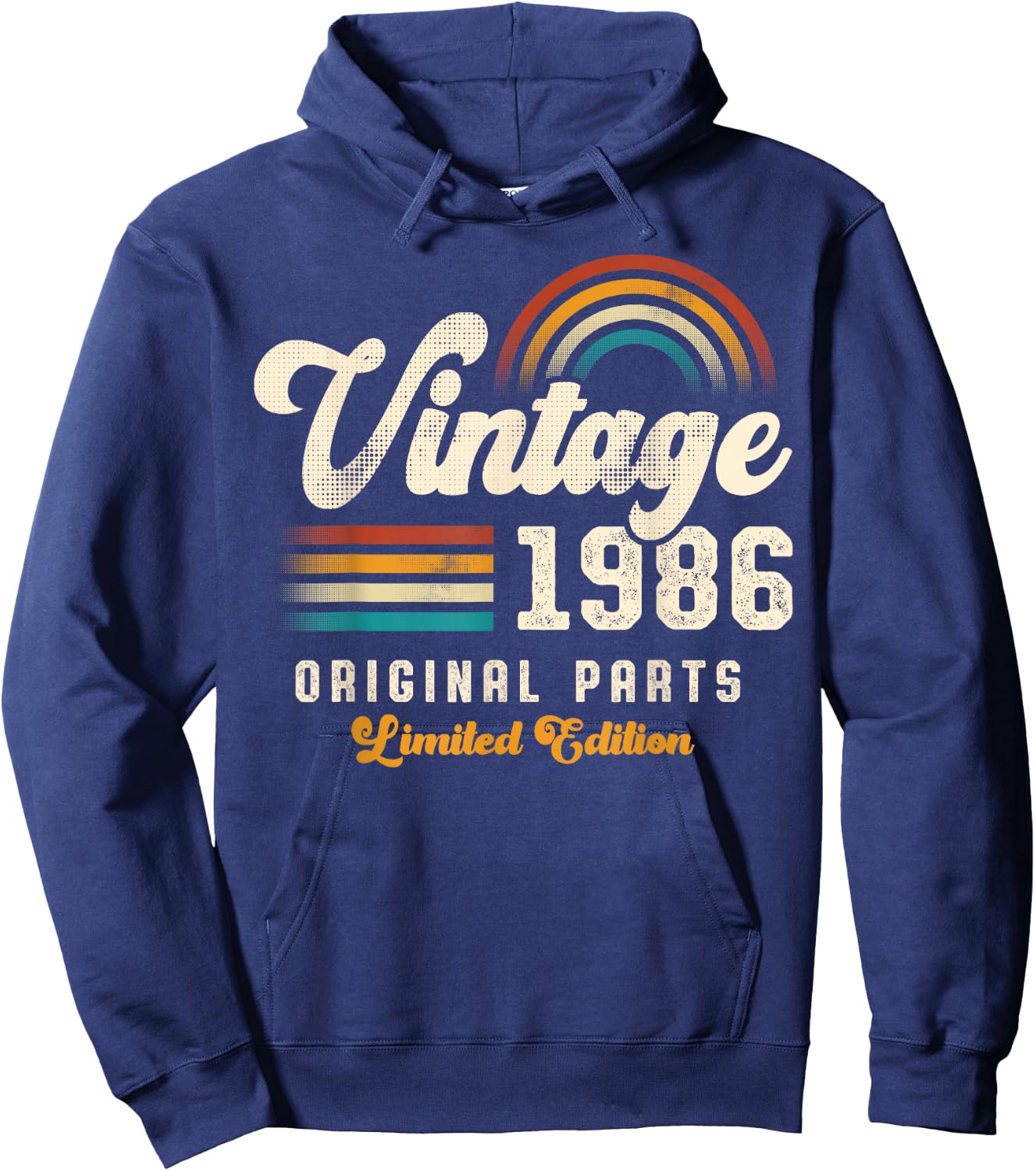 Vintage 1986 Original Parts 39th Anniversary Retro Hoodie - Hoodie | Navy