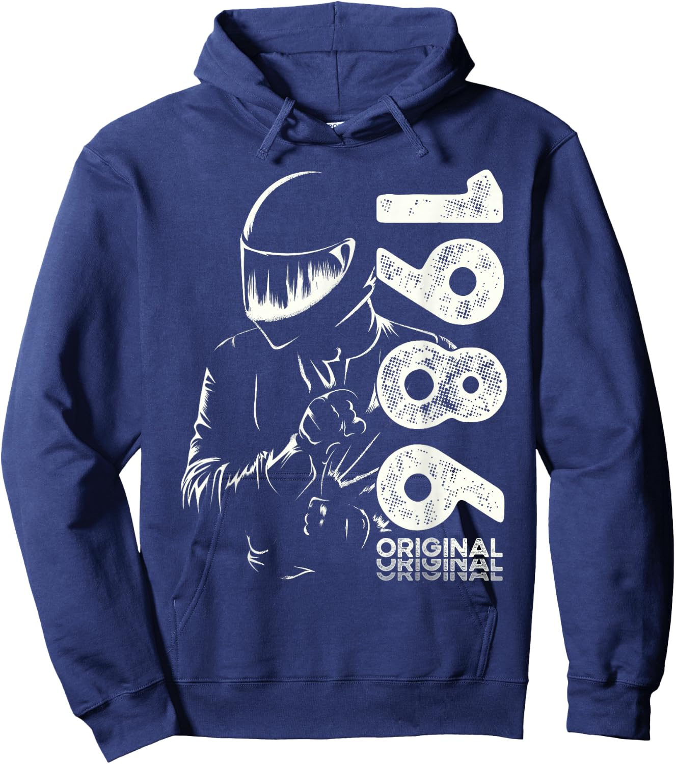 38th Birthday Man Motorcycle Biker Biker 1986 , Black, S Hoodie - Hoodie | Navy