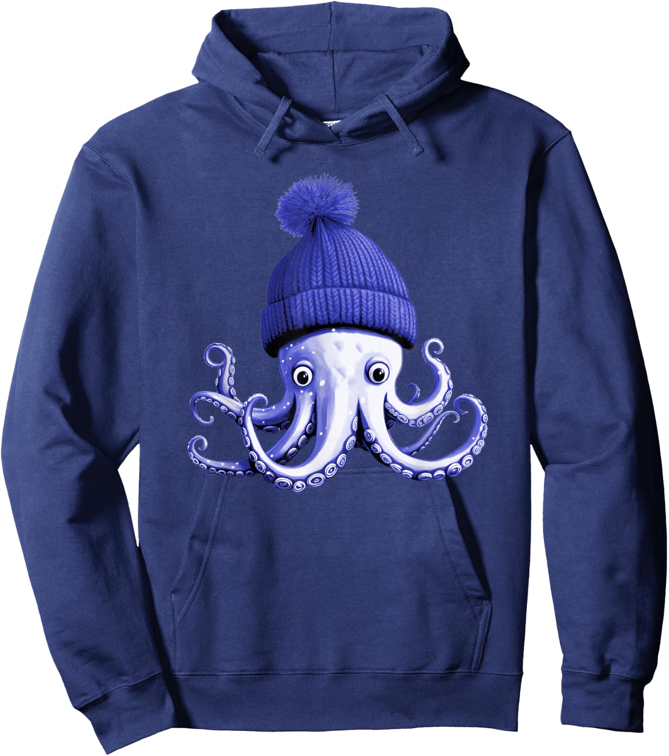Cephalopod Octopus Lover Chilling Purple Cap Novelty Apparel Hoodie - Hoodie | Navy
