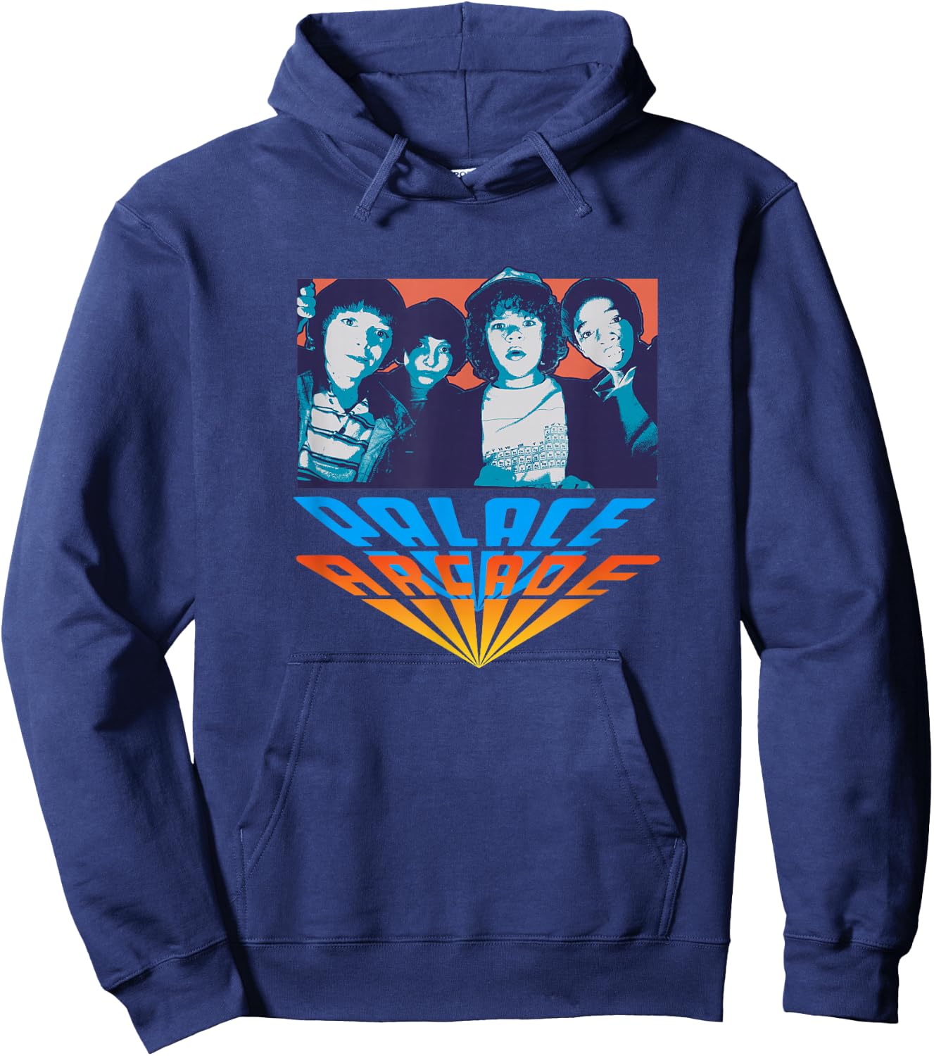 Stranger Things Vintage Retro Palace Arcade Gradient Group Hoodie - Hoodie | Navy