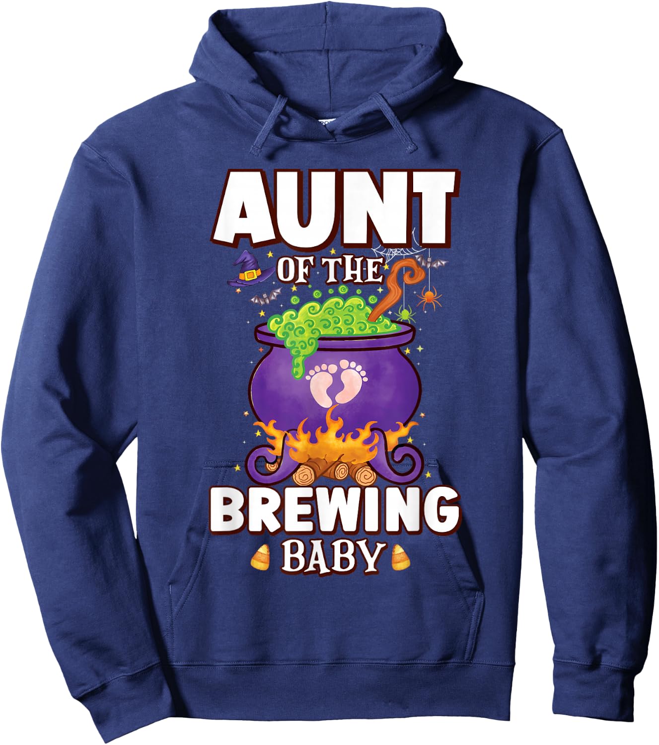 Spooky Aunt of Brewing Baby Halloween Theme Baby Shower Hoodie - Hoodie | Navy