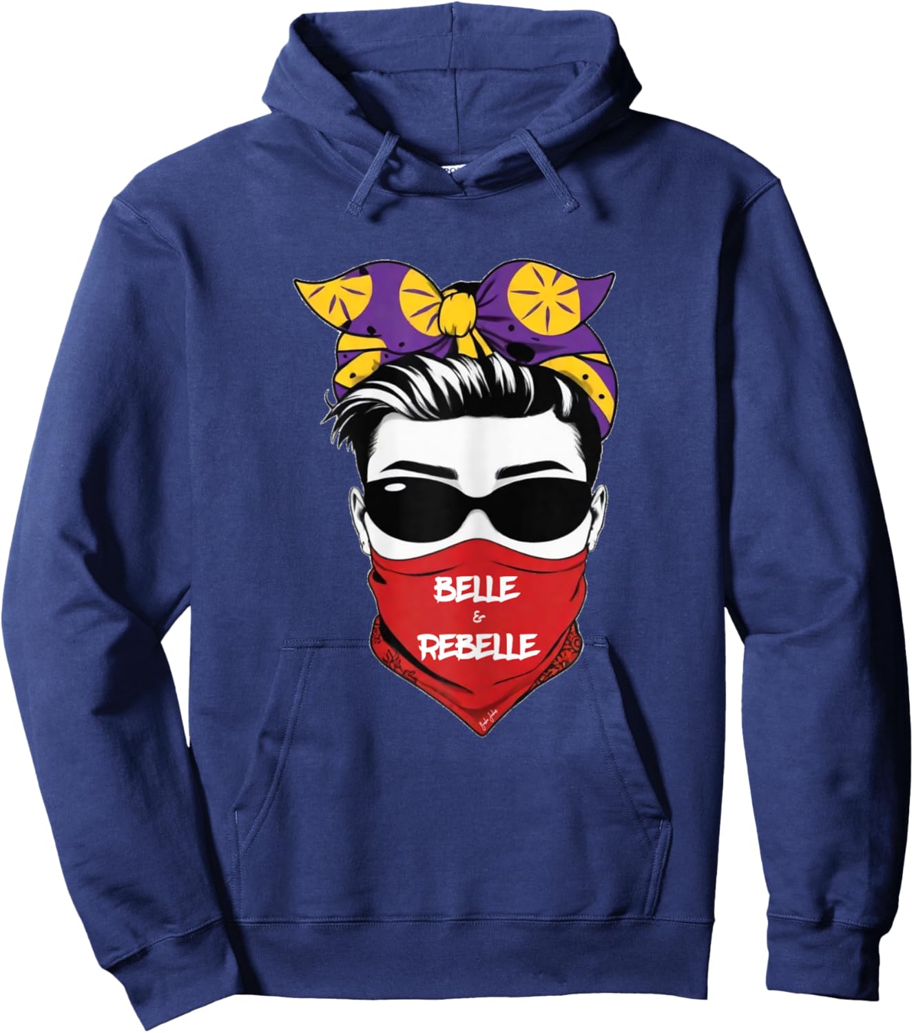 Belle & Rebel Woman Gift , Black Hoodie - Hoodie | Navy