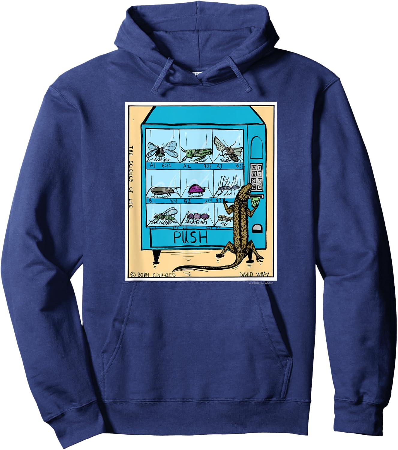 Reptile Vending Machine Funny Lizard Novelty Gift Hoodie - Hoodie | Navy