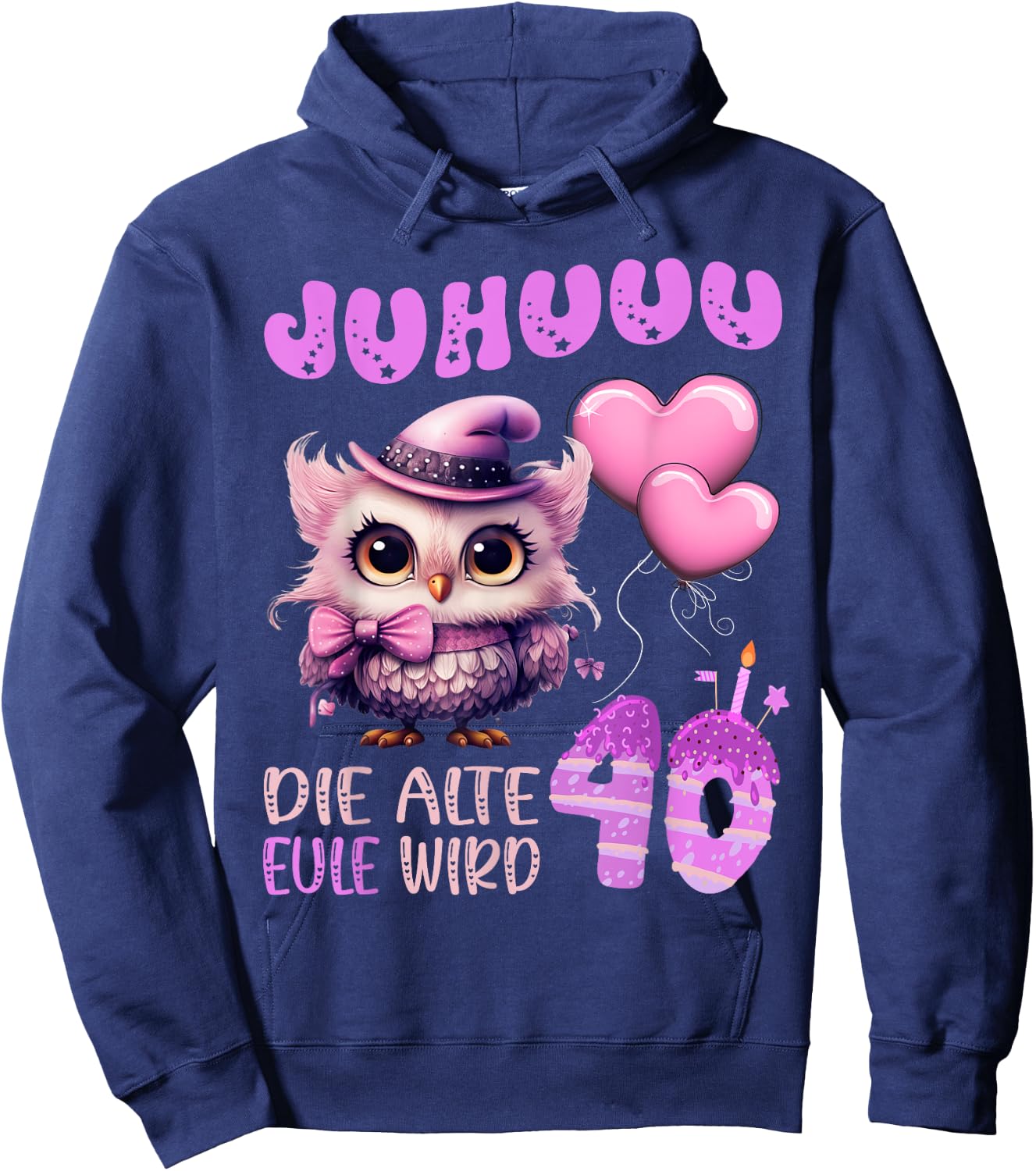 Eule - Juhuuu, die alte Eule wird 40 Damen Geburtstag Hoodie - Hoodie | Navy