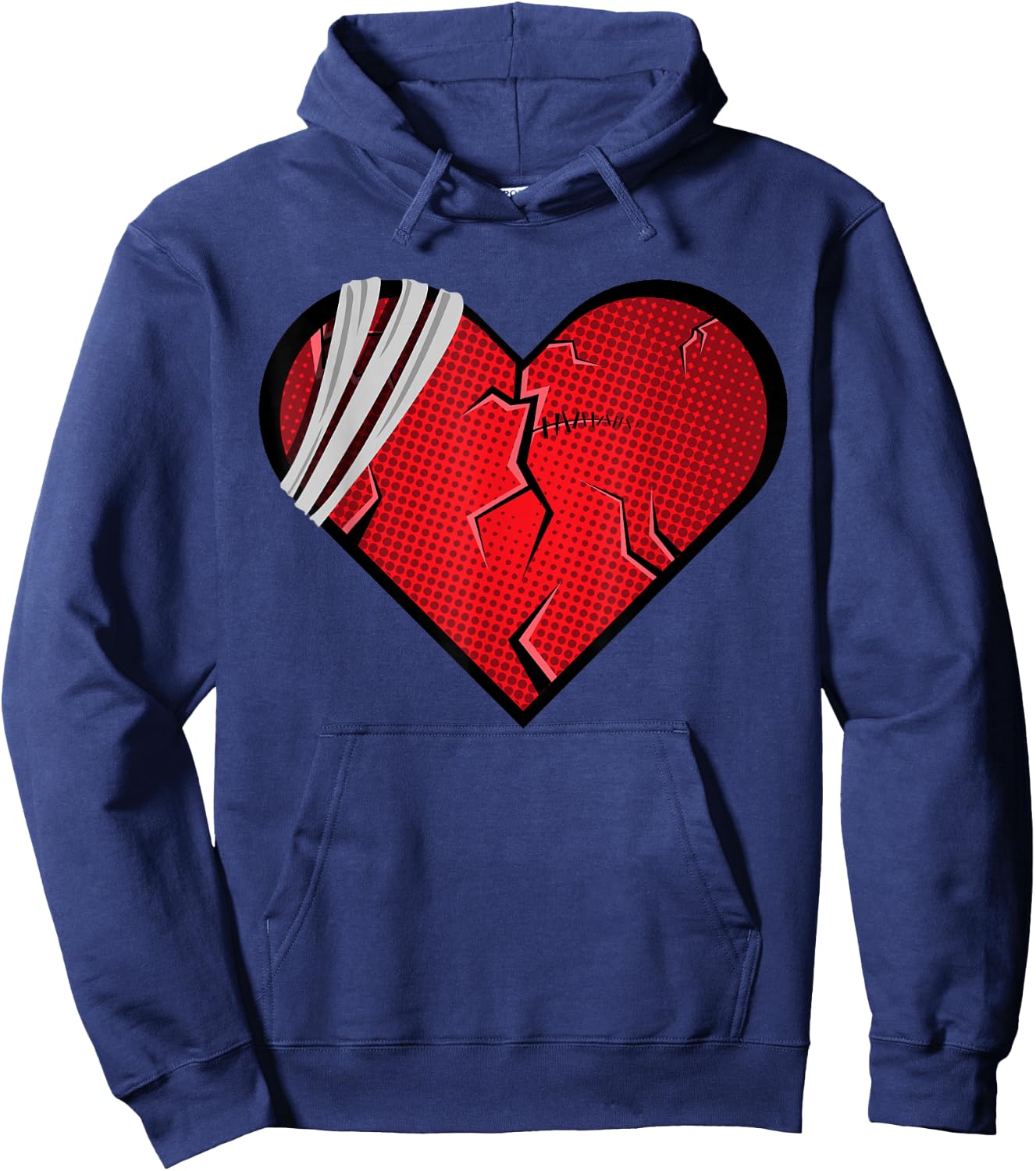 Broken Heart Love Sad Heartbreak Up Valentine's Day Hoodie - Hoodie | Navy