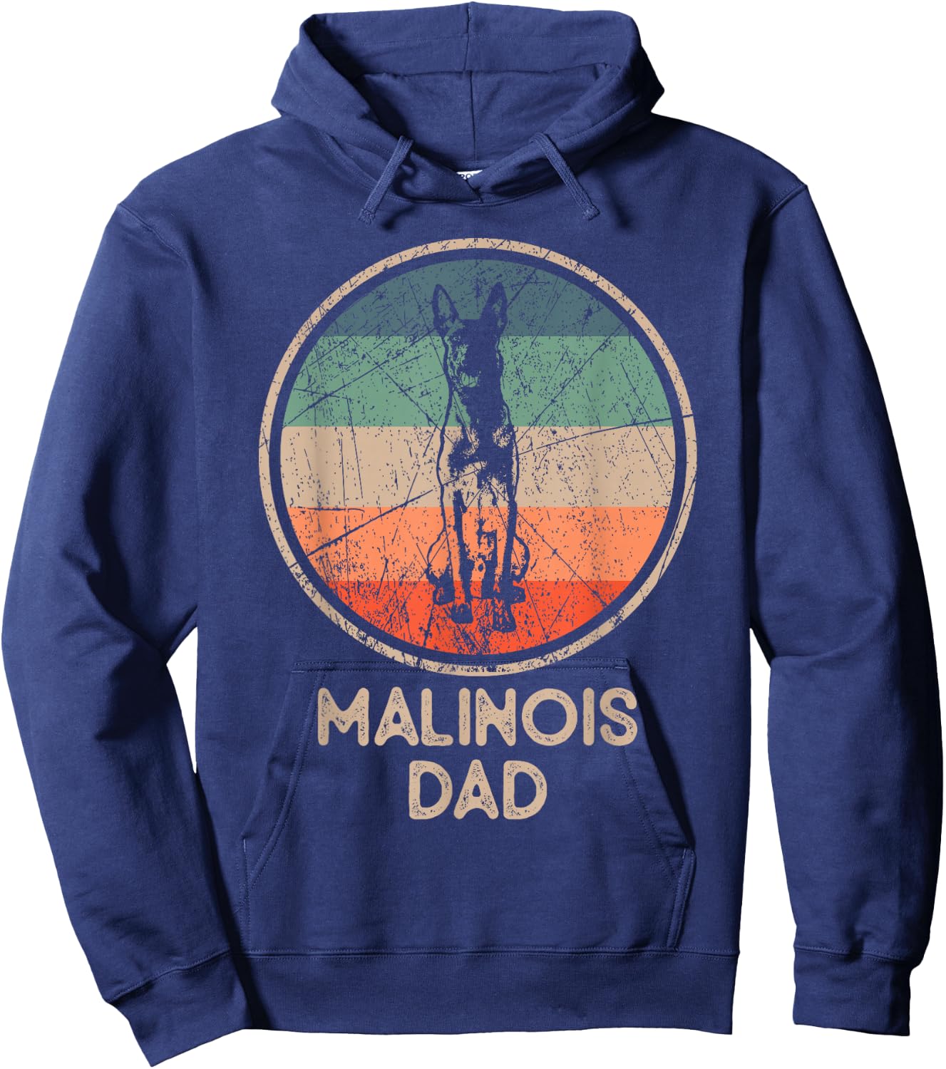 Malinois Dog – Vintage Malinois Dad Hoodie - Hoodie | Navy