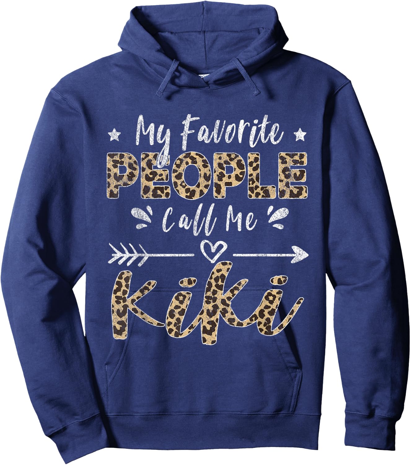 My Favorite People Call Me Kiki Leopard Hoodie - Hoodie | Navy