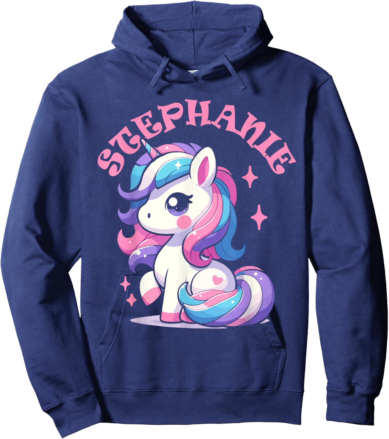 Stephanie Cute Unicorn Design for Girls Name Stephanie Hoodie - Hoodie | Navy