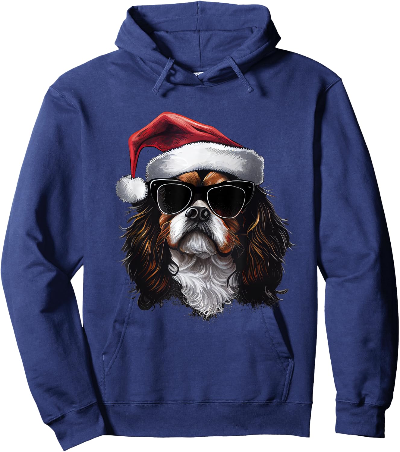 Cavalier King Charles Spaniel retro christmas outfit Hoodie - Hoodie | Navy