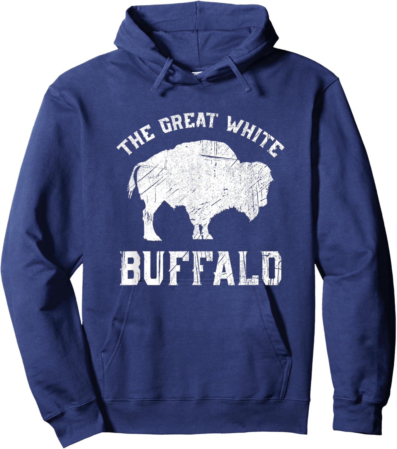 The Great White Buffalo Native American Inspired Hoodie - Hoodie | Navy