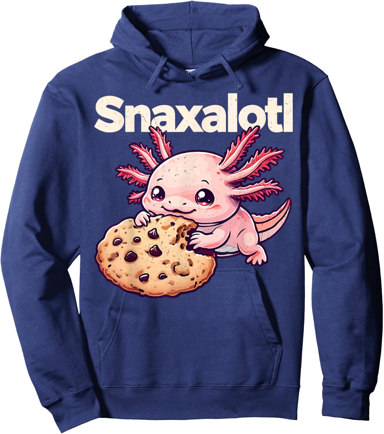 Funny Axolotl Snaxalotl Cookie Lover Axolotls Boys Girls Hoodie - Hoodie | Navy