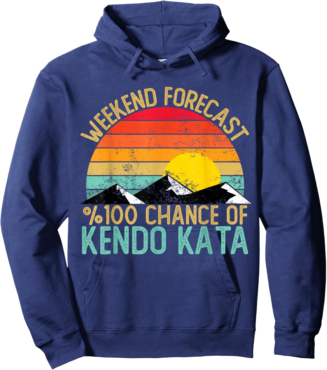Weekend Forecast Kendo Kata Shirts Funny Retro Kendo Kata Hoodie - Hoodie | Navy