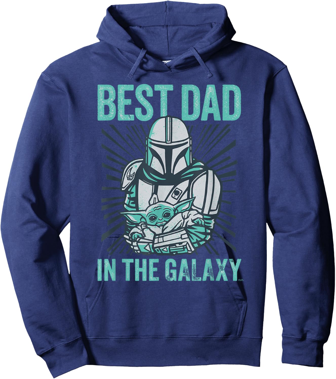Star Wars The Mandalorian and Grogu Best Dad in The Galaxy Hoodie - Hoodie | Navy