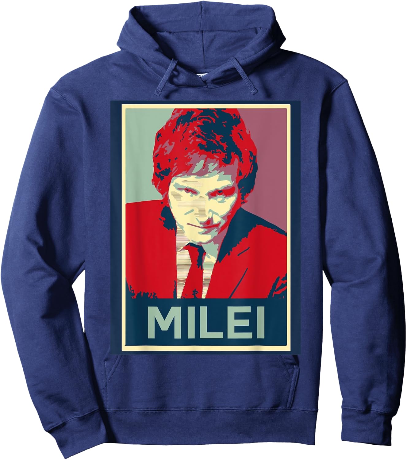 Peluca Milei - : Javier Milei Präsident - Schwarz, , Kurzarm, S, Polyester Hoodie - Hoodie | Navy