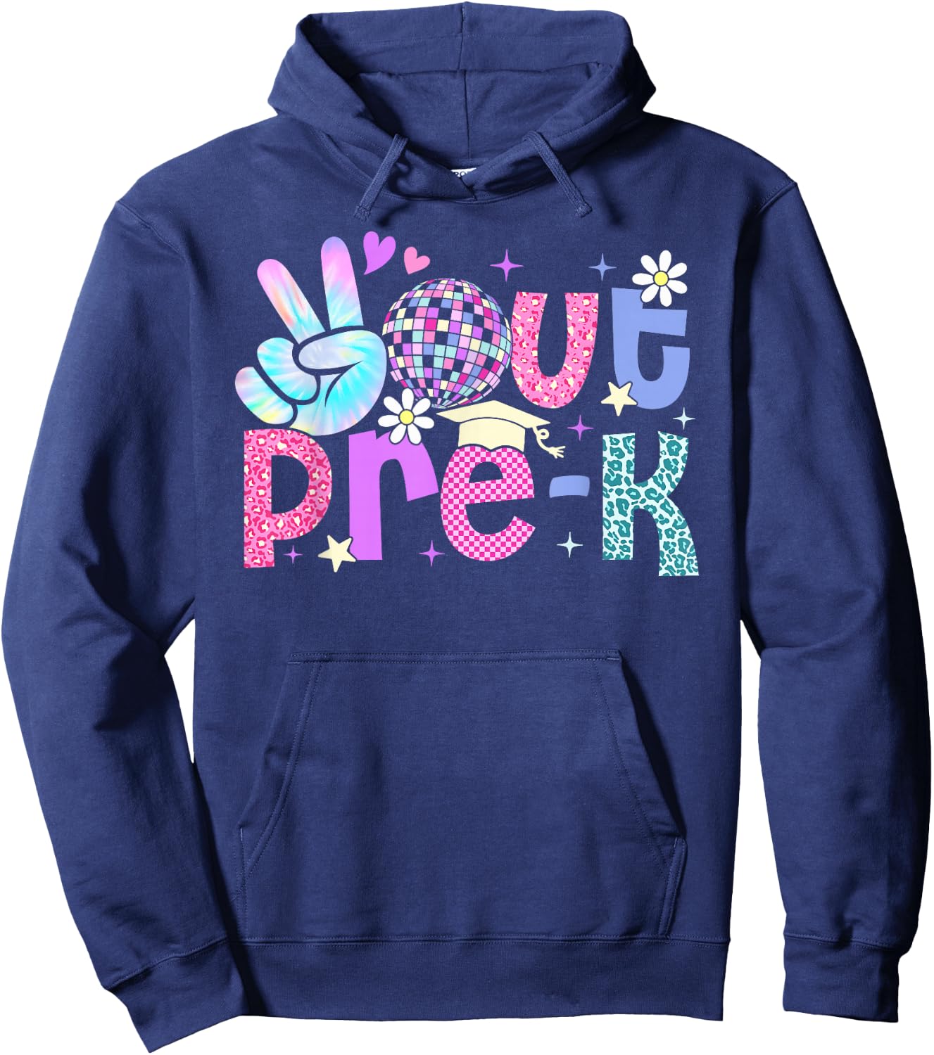 Peace Out Pre-K Last Day Of Pre-K Leopard Teacher Student Hoodie - Hoodie | Navy