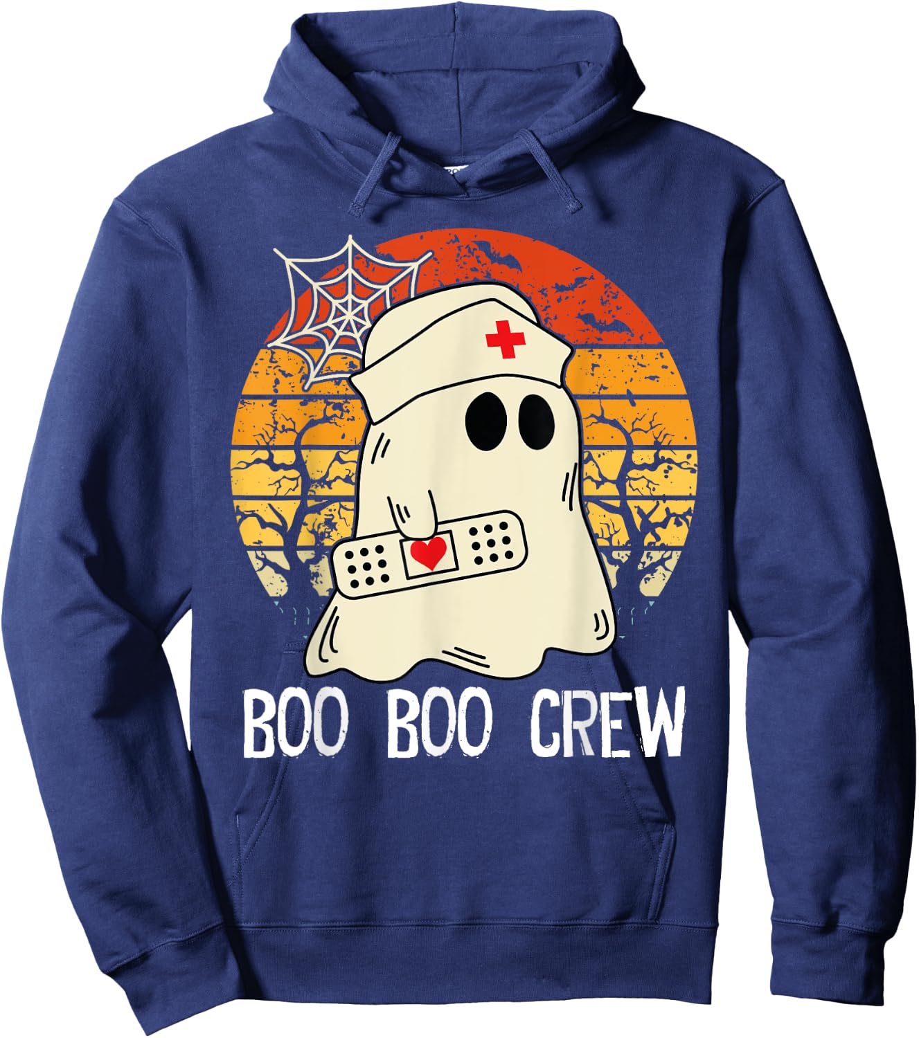 Boo Boo Crew Nurse Funny Ghost Women Halloween Nurse spooky Hoodie - Hoodie | Navy