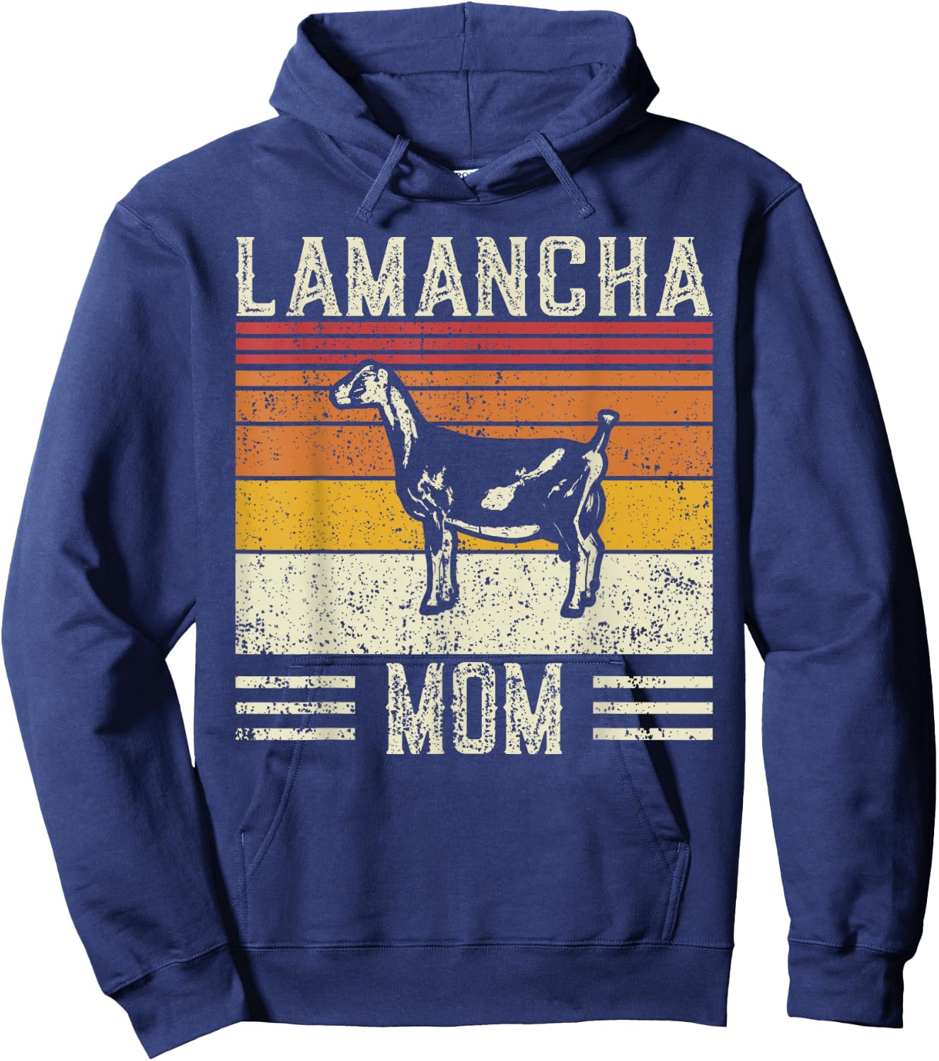 Best Goat Mom Women - Vintage LaMancha Hoodie - Hoodie | Navy