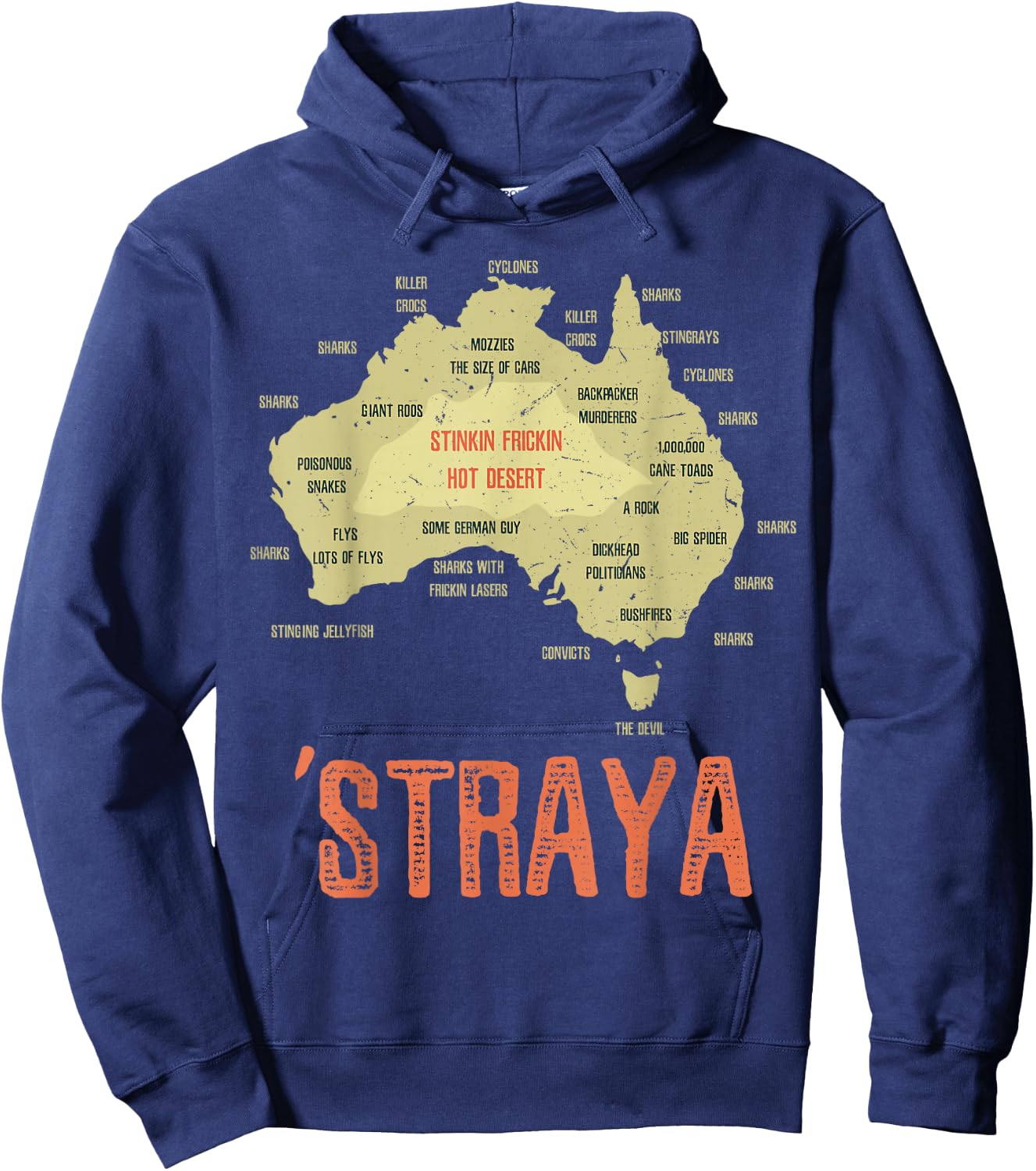 Retro Australia Day Australia Map Outback Australian Hoodie - Hoodie | Navy