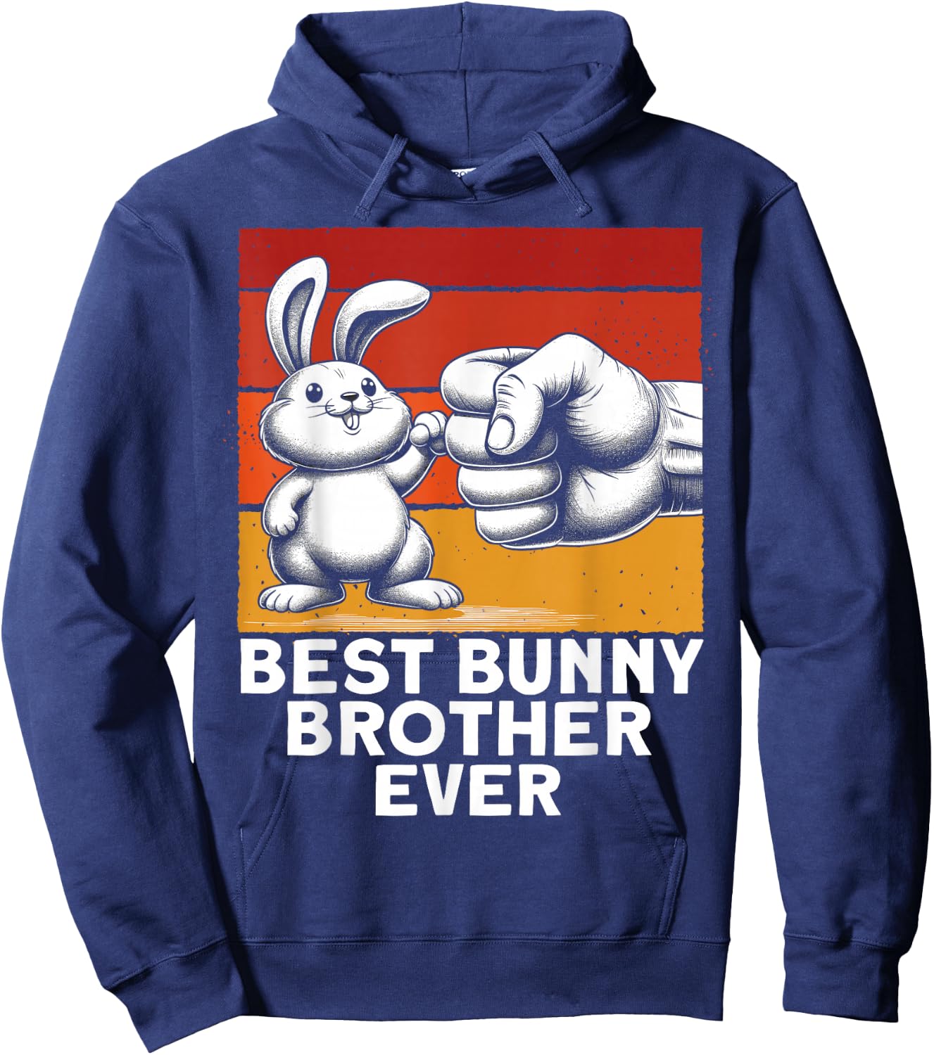 Best Bunny Brother Ever Funny Brother Bunny Hoodie - Hoodie | Navy