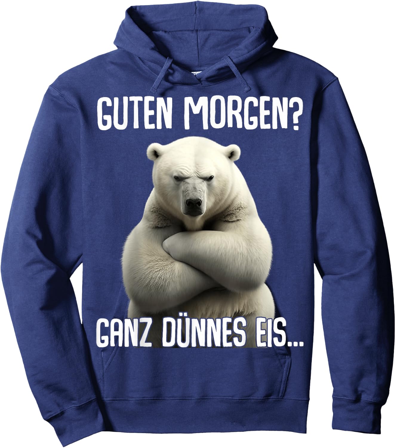 Guten Morgen Ganz Dünnes Eis - Morgenmuffel Eisbär , black Hoodie - Hoodie | Navy