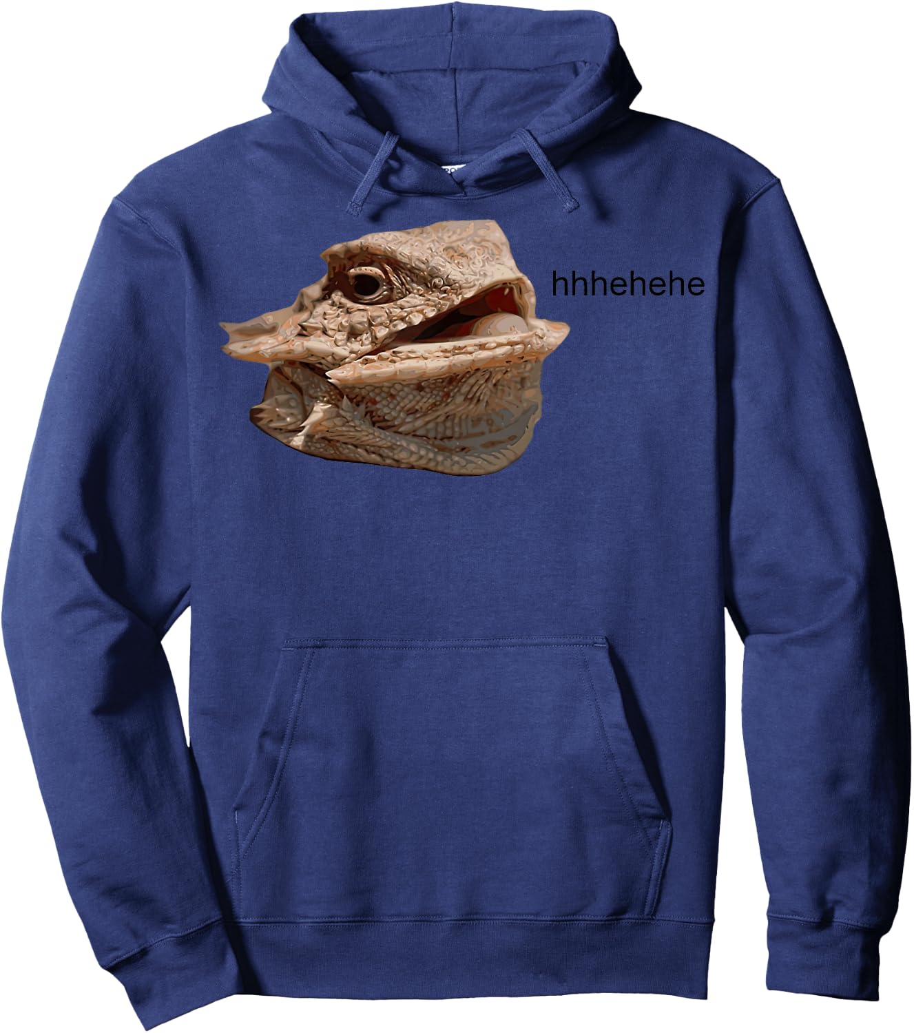 Laughing Iguana HeHe Lizard Hoodie - Hoodie | Navy