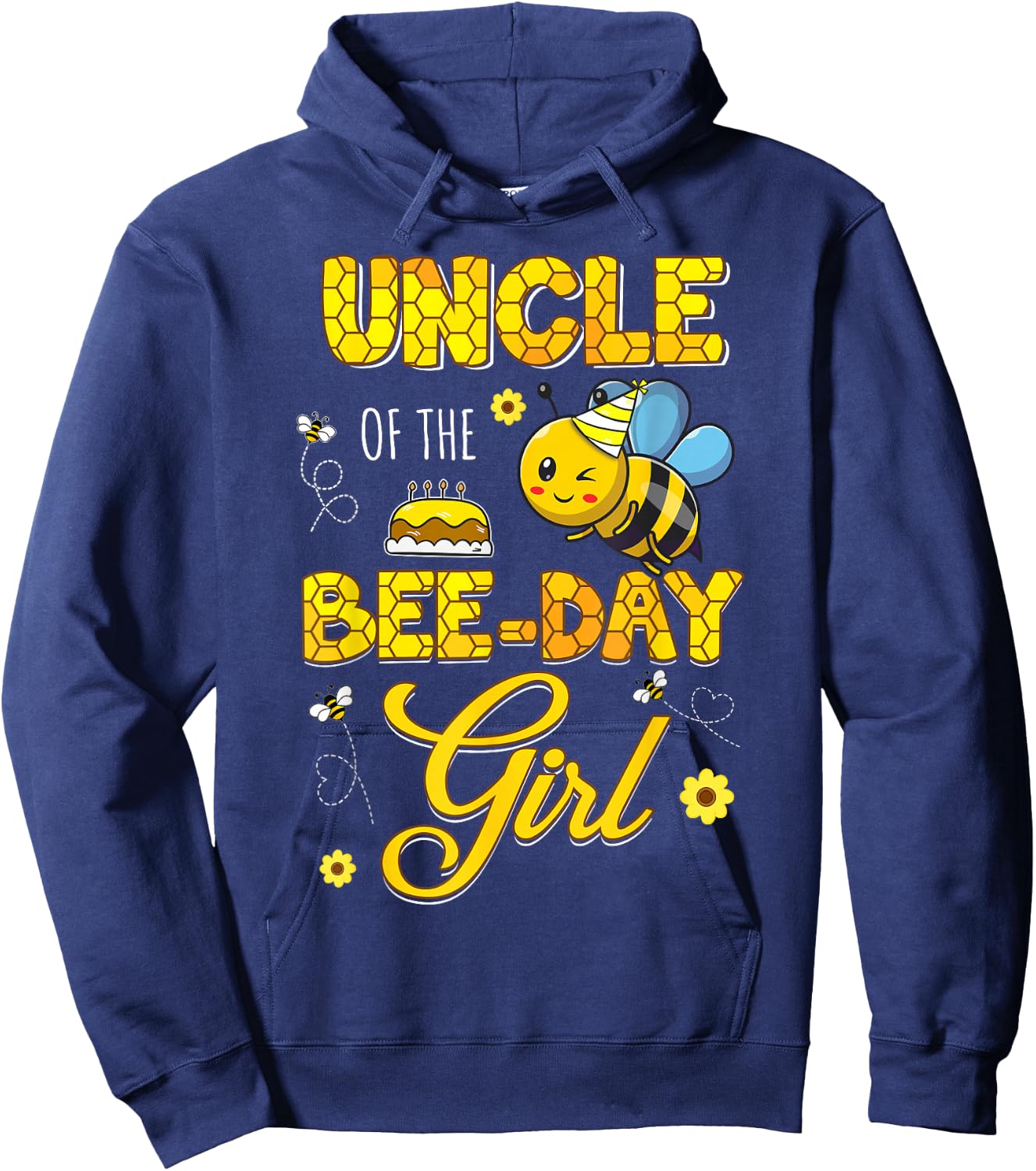 Uncle Of The Bee-Day Girl Hive Birthday Party Matching Hoodie - Hoodie | Navy
