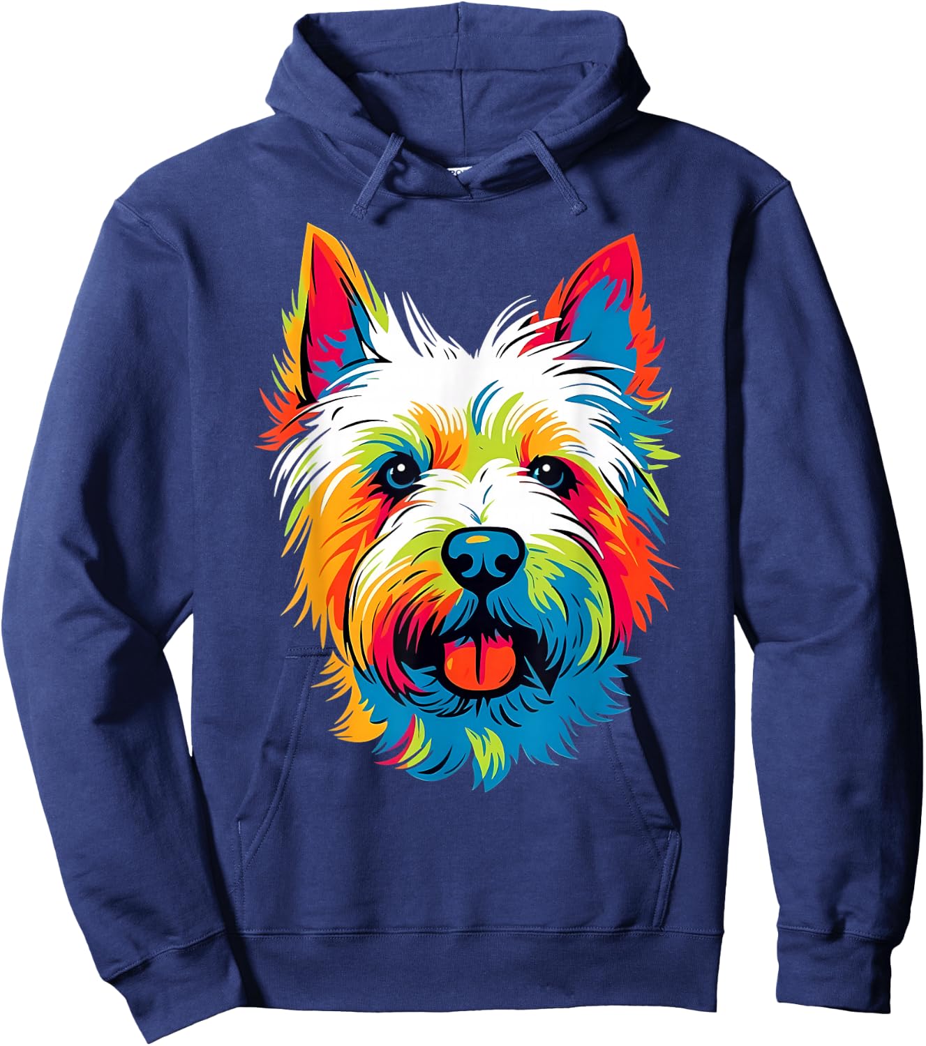 Westie West Highland White Terrier Dog Lover Colorful Puppy Hoodie - Hoodie | Navy