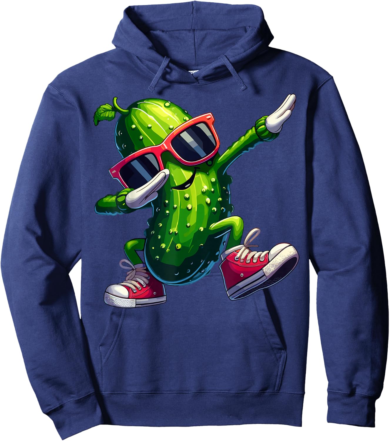 Pickle Dabbing Funny Sunglass Cucumber Boys Girls Kids Hoodie - Hoodie | Navy