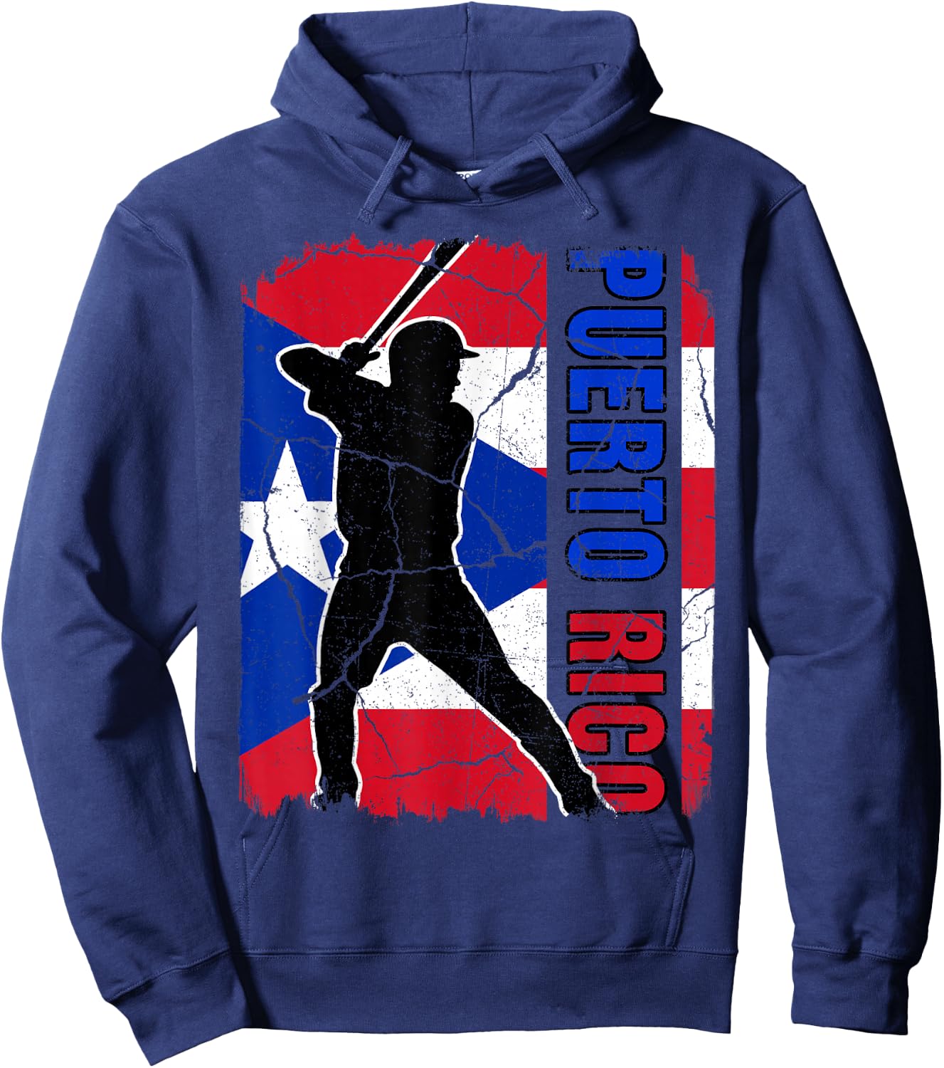 Puerto Rican Baseball Player Puerto Rico Flag Baseball Fans Hoodie - Hoodie | Navy