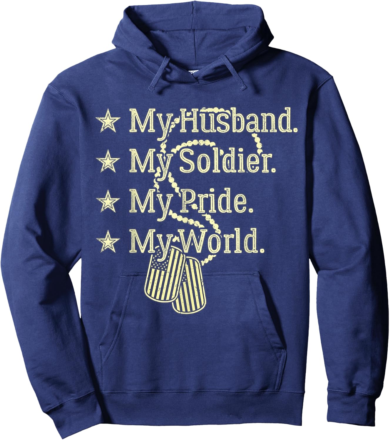 My Husband Is A Soldier Hero Proud Military Wife Army Spouse Hoodie - Hoodie | Navy