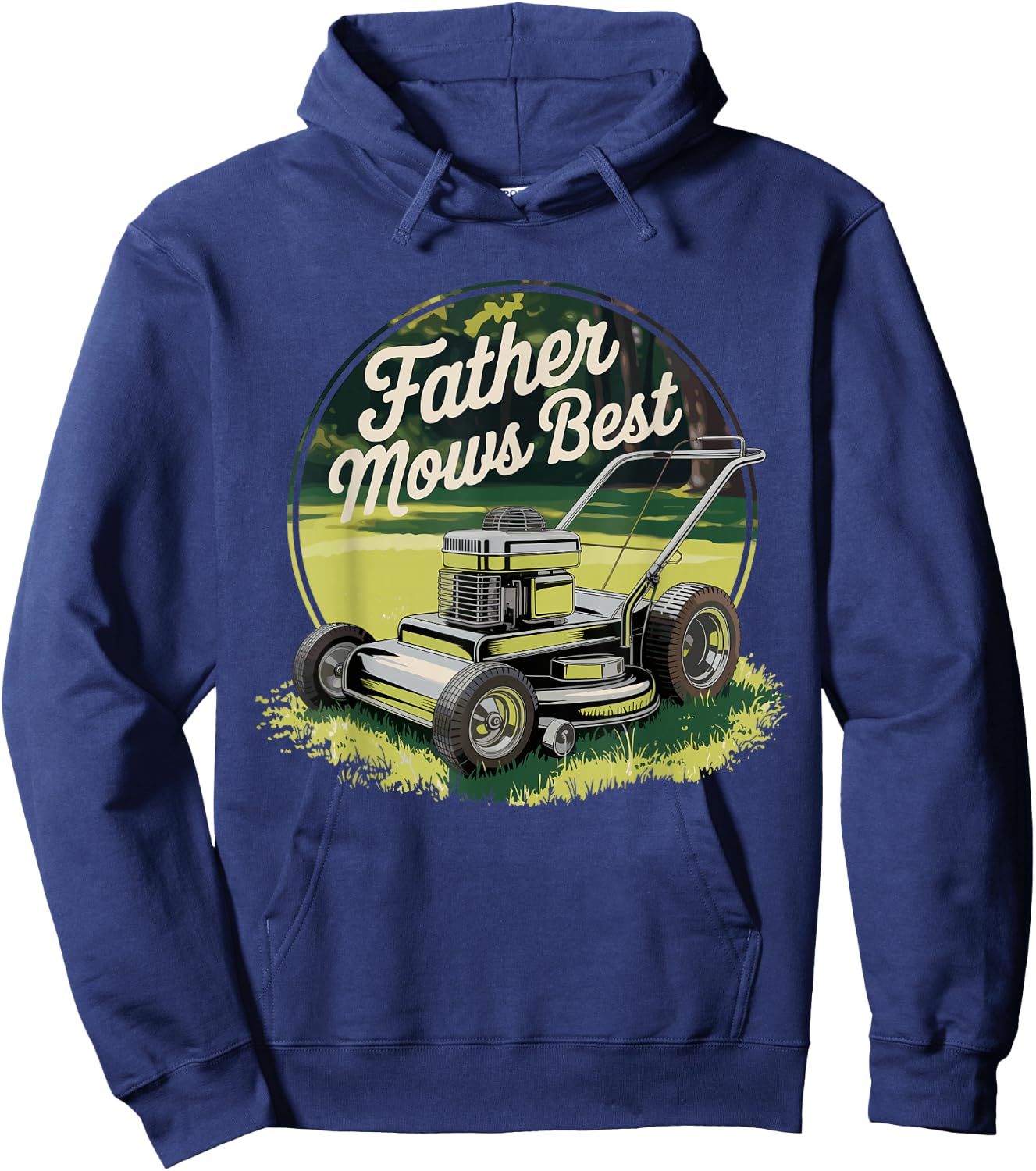 Father Mows Best Shirt Funny Lawn Care Dad Joke Hoodie - Hoodie | Navy