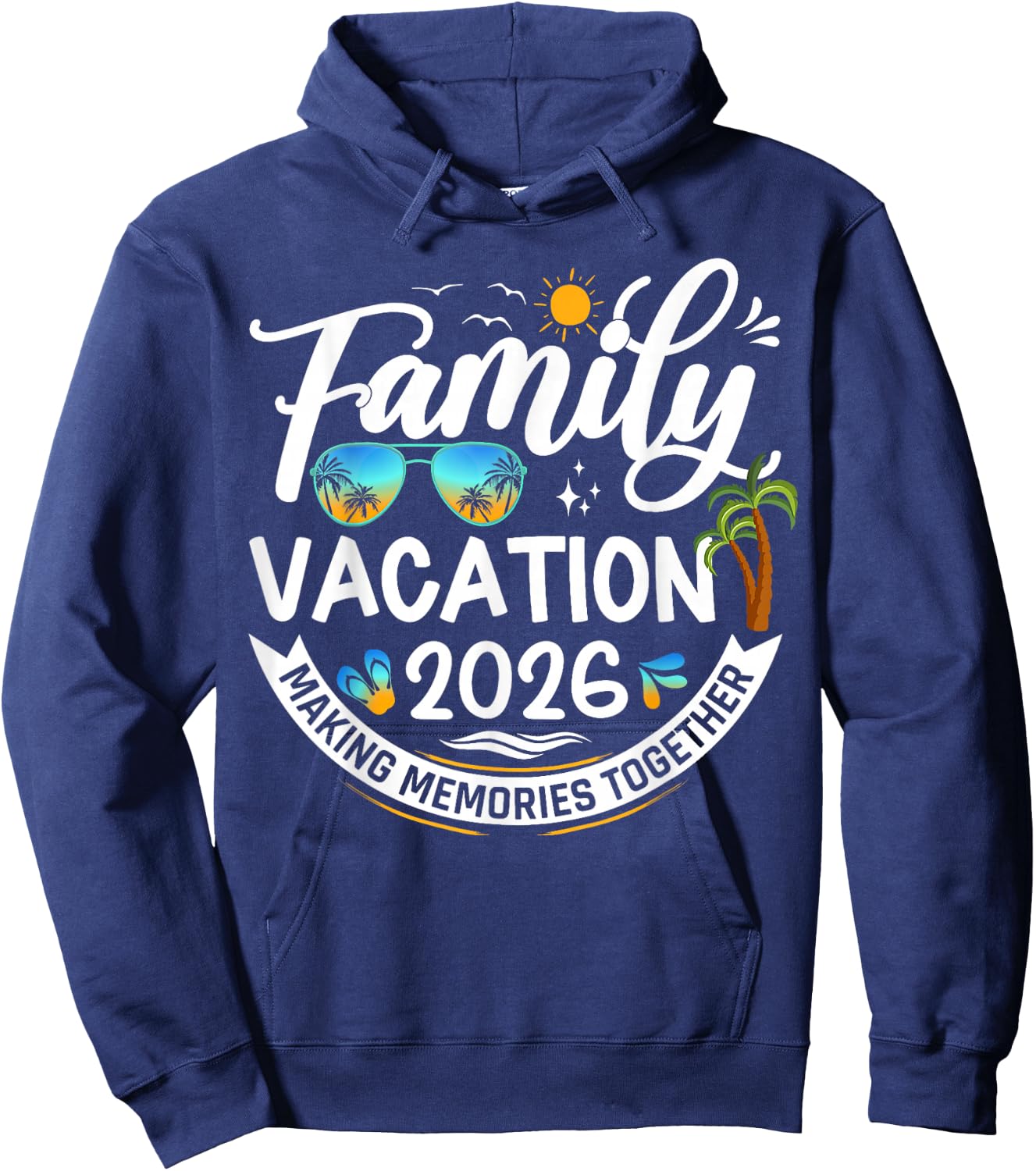 Family Vacation 2026 Beach Matching Summer Vacation 2026 Hoodie - Hoodie | Navy