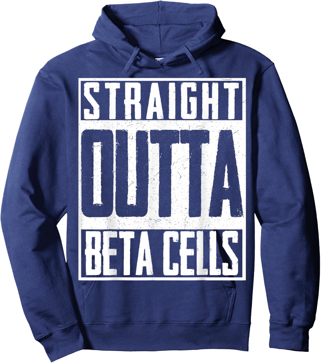 Straight Outta Beta Cells Diabetes Suppport Insulin Hoodie - Hoodie | Navy