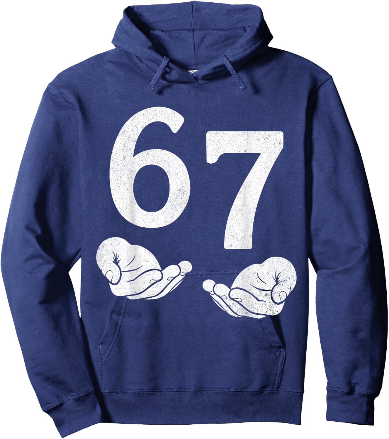 Fun Six Seven 6 7 Funny 67 Gen Alpha Slang 6-7 Meme School Hoodie - Hoodie | Navy