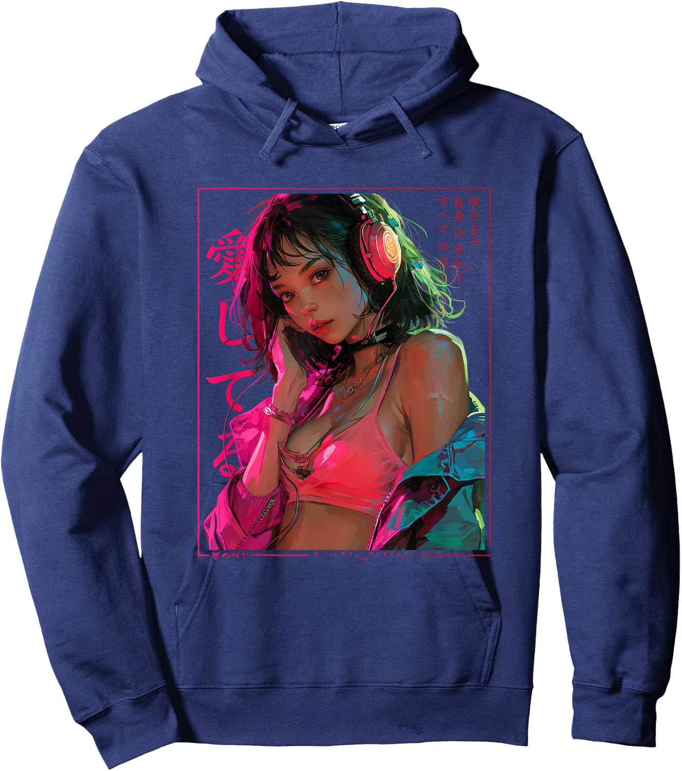 Manga Anime Cyberpunk Hoodie - Hoodie | Navy