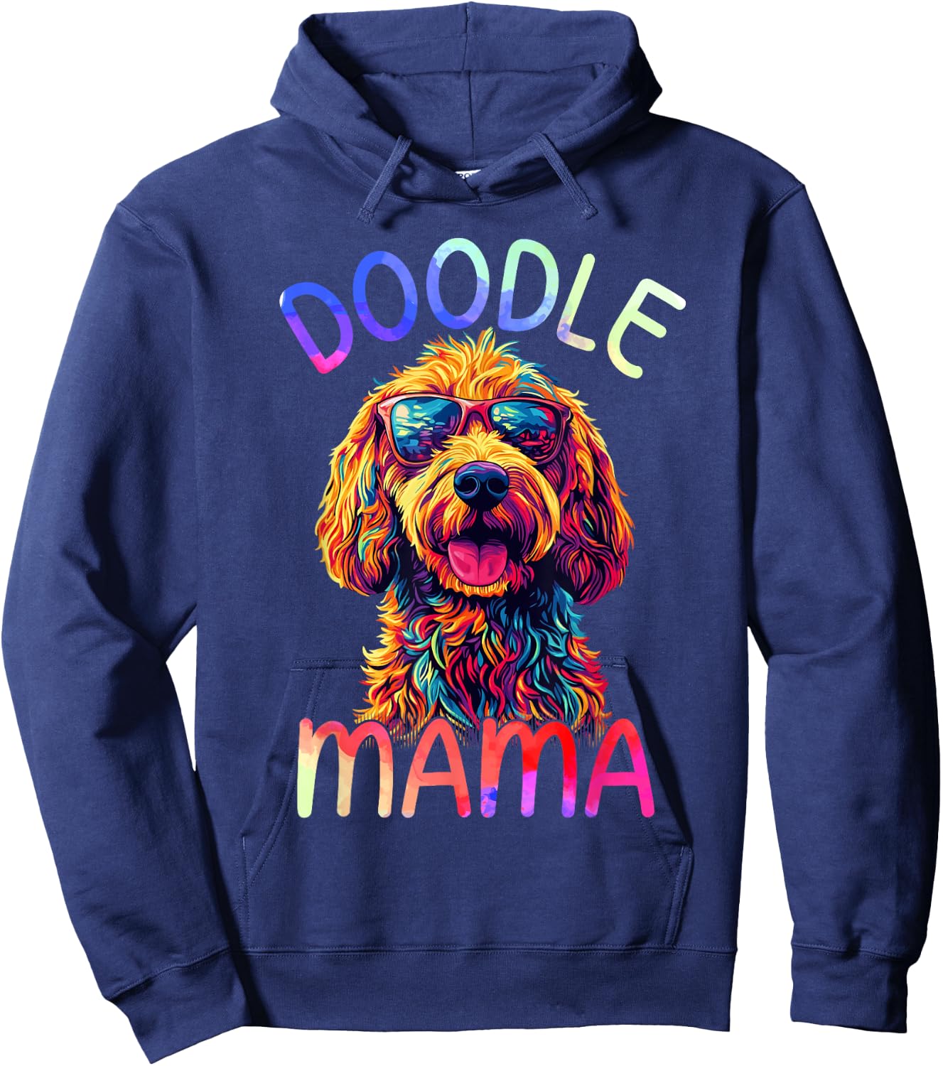 Goldendoodle Mom Mama Colorful Pop Art Goldendoodle Hoodie - Hoodie | Navy