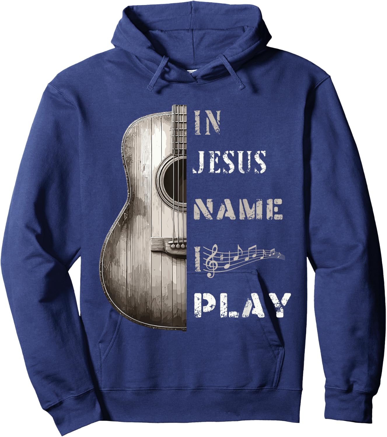 In Jesus Name I Play Guitar Guitar Lover Gift Hoodie - Hoodie | Navy